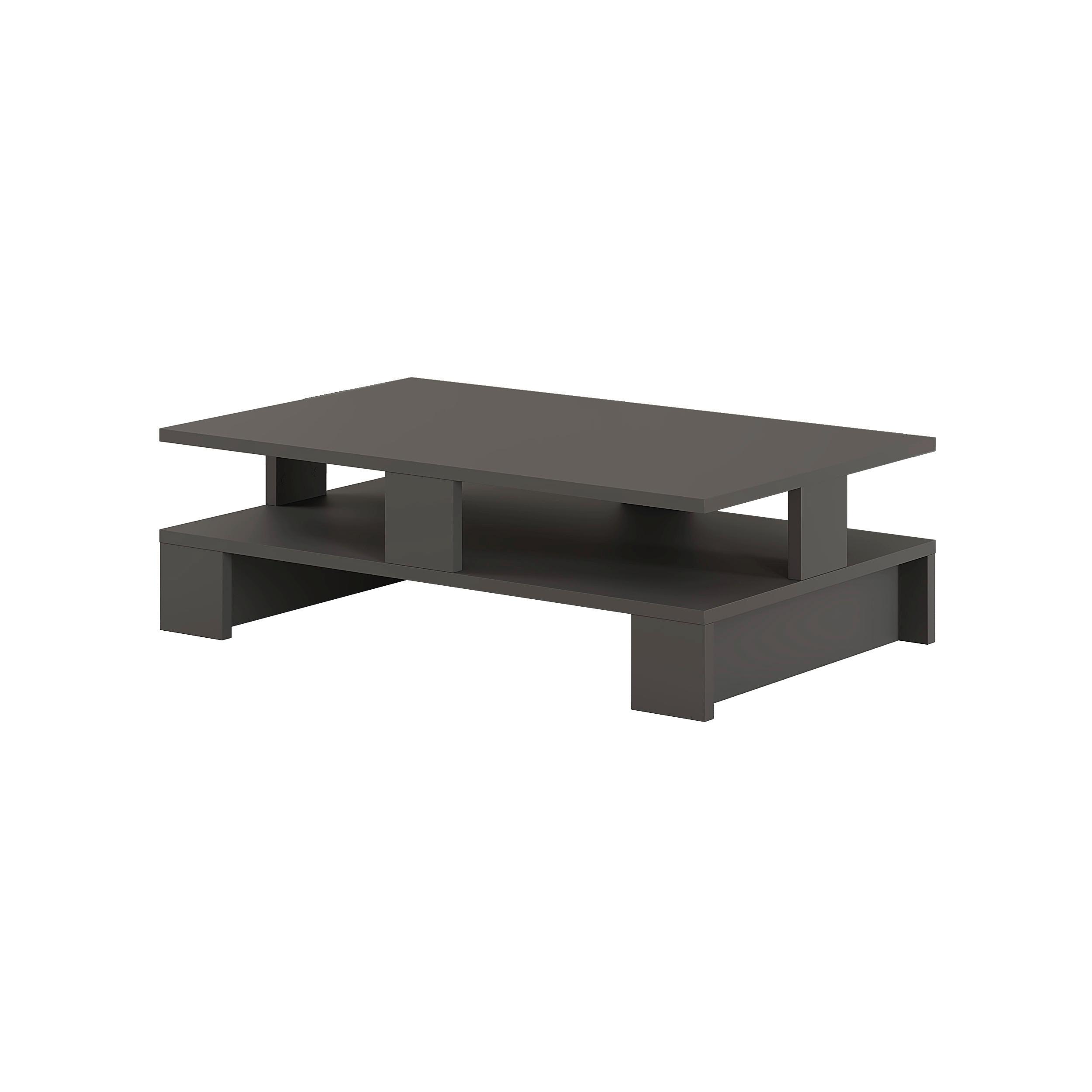 COUCHTISCH MANSU COFFEE TABLE - Anthrazit, Design, Holzwerkstoff (80/50/27,5cm) - Livetastic
