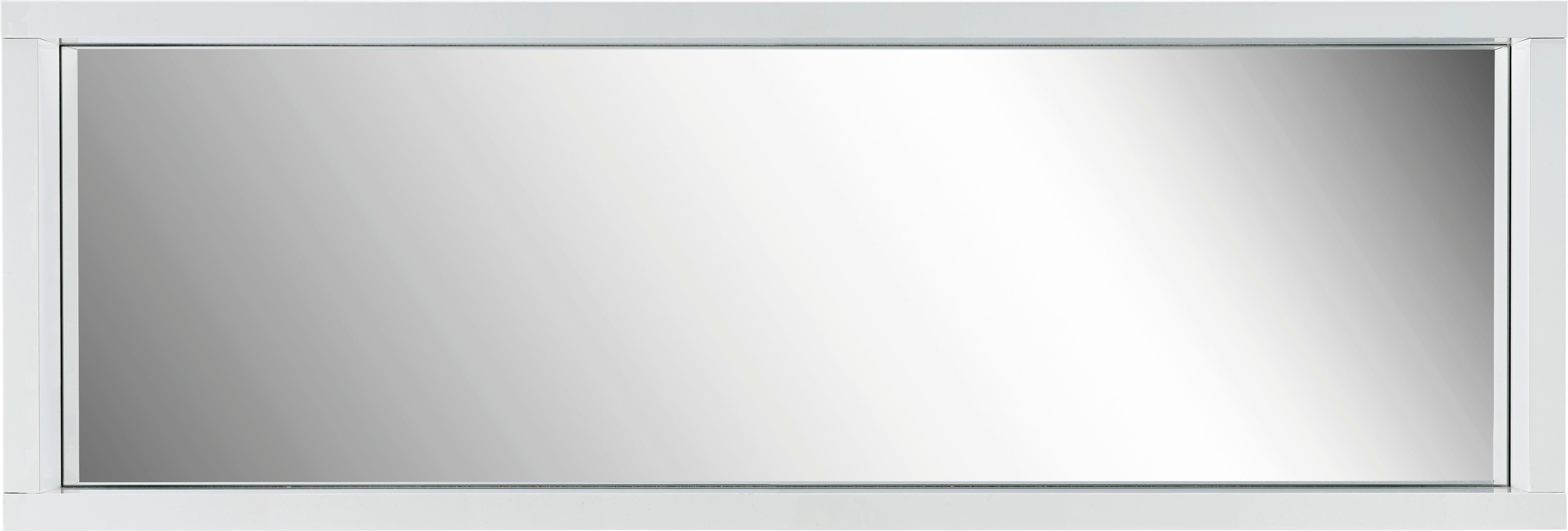 Fali Tükör Fehér Keretben Flap - Fehér, Lifestyle, Faalapú anyag (133,5/45/12cm) - Based