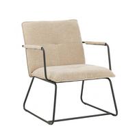 Naslanjač Bilbao, Bež - črna/bež, Moderno, kovina/tekstil (65/80/68cm) - MID.YOU