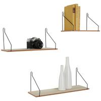 Wandregalset in Naturfarben, 3er Set - Naturfarben, MODERN, Holzwerkstoff/Metall (50/40/30/16,5/15cm) - Mömax