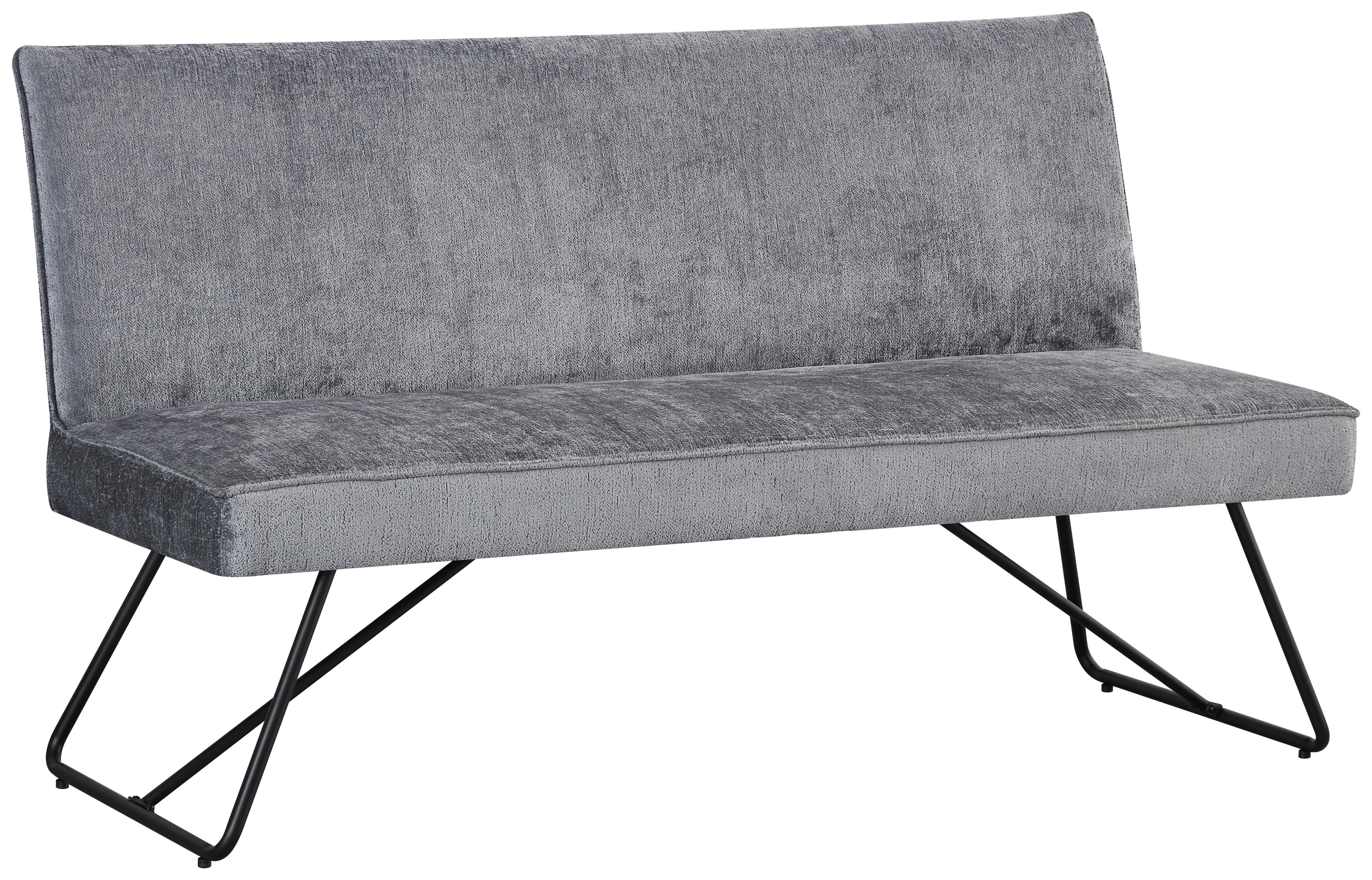 SITZBANK CORA 2 - Dunkelgrau/Schwarz, MODERN, Textil/Metall (160/90/65cm) - Mömax