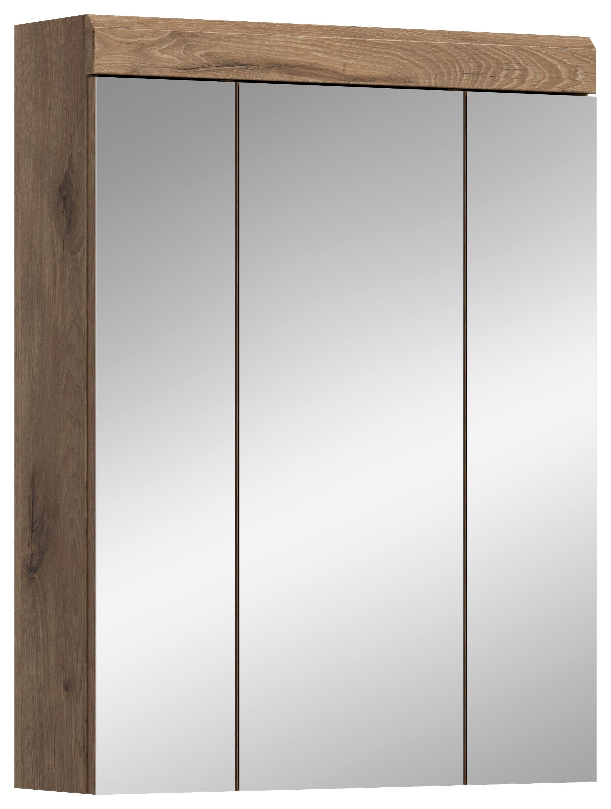Spiegelschrank Wave ca. 60x79 cm Eiche - MODERN, Glas/Holzwerkstoff (60/79/18cm) - MID.YOU