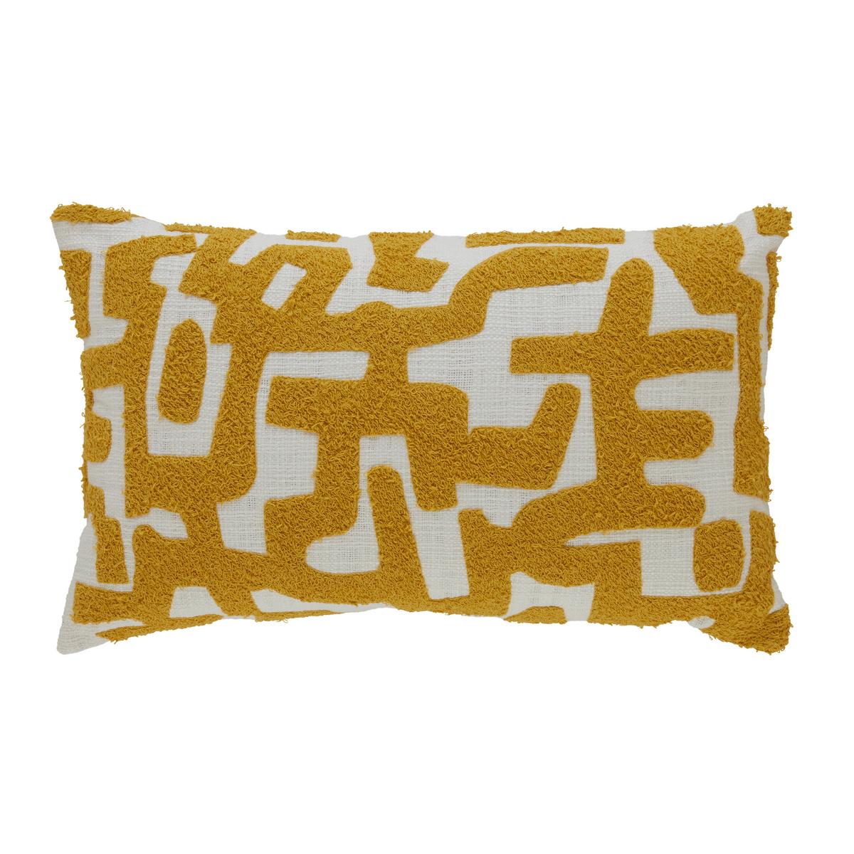 Díszpárna Silva 30/50 - sötétsárga/fehér, Modern, textil (30/50cm) - Modern Living