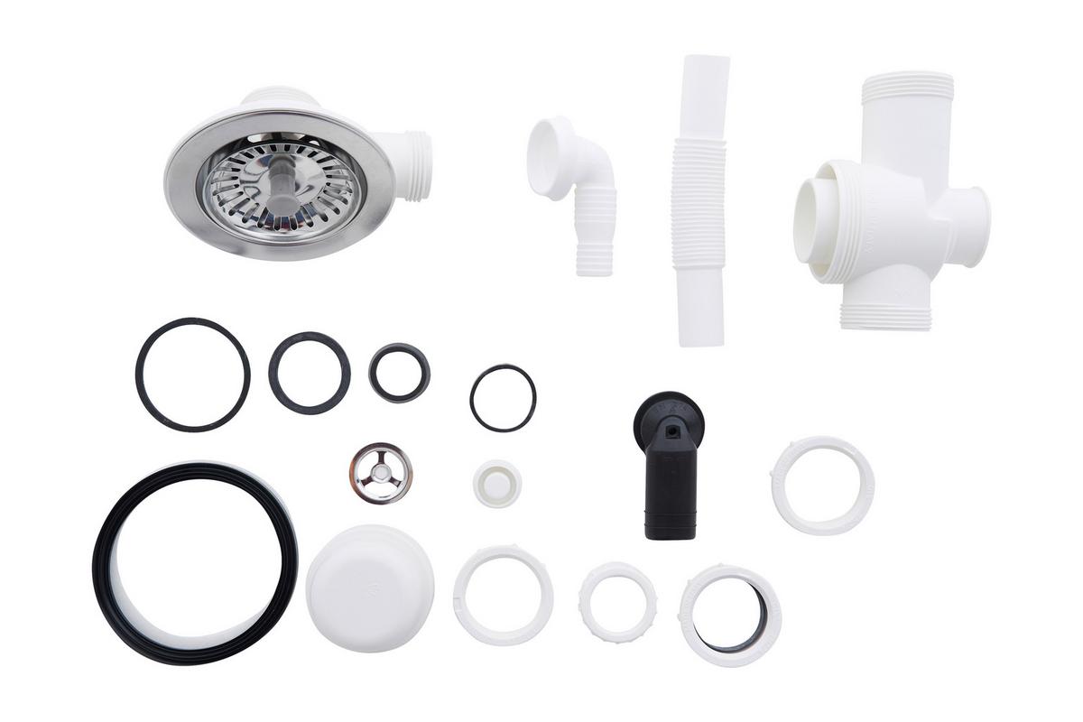 Spüle Boston Schwarz Kunststein B: ca. 86 cm - Schwarz, Trend, Glas/Kunststoff (86/20/50cm) - Respekta