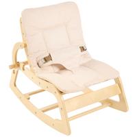 KRZESEŁKO BUJANE DLA DZIECI SWING AND MORE - beżowy/kolor naturalny, Basics, drewno/tkanina (42/70/56cm) - Jimmylee