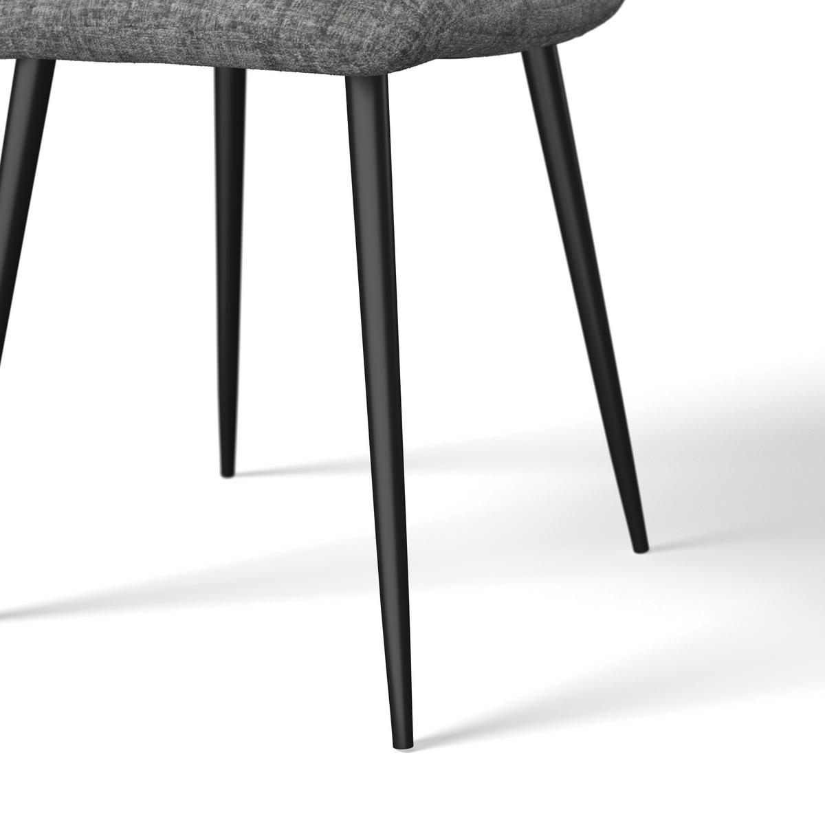 Stuhl Mino Hellgrau Webstoff Gepolstert - Hellgrau/Schwarz, MODERN, Holz/Textil (46/88/54cm) - Bessagi Home