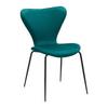 Stuhl Alicia Petrol Samt Gepolstert - Petrol/Schwarz, MODERN, Holz/Textil (53/82,5/53cm) - Bessagi Home