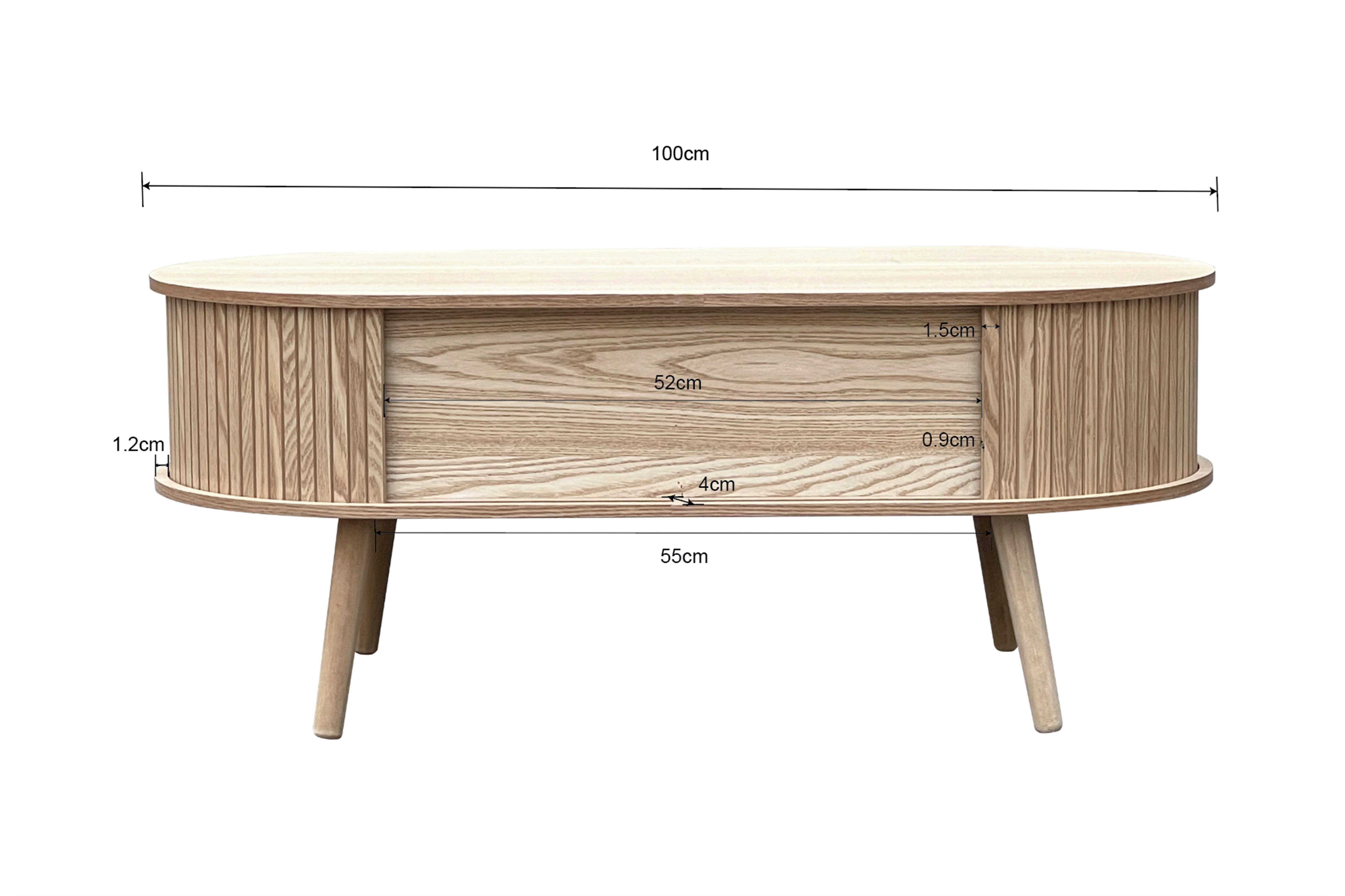 SOFFBORD SKANDY II - naturfärgad, Klassisk, trämaterial/trä (100/50/40cm) - Premium Living