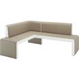 Kotna Klop Emmy Desna - odtenki umazano rjave/bela, Moderno, les (161/88/200cm) - Modern Living