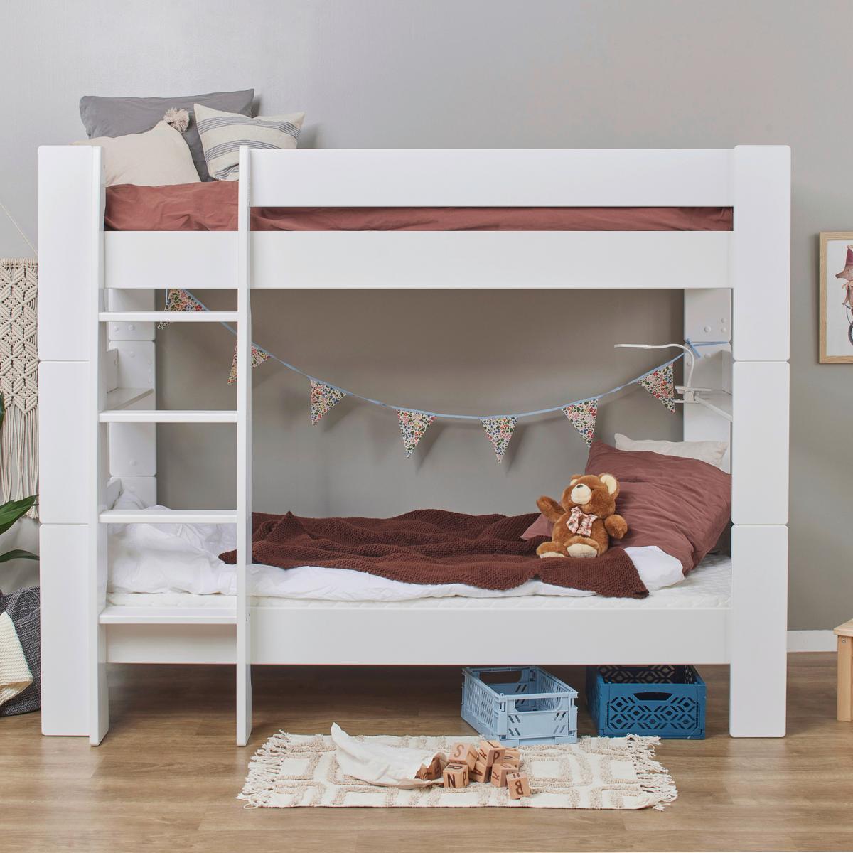 Etagenbett PURE Weiß ca. 90x200 cm - Naturfarben/Weiß, MODERN, Holzwerkstoff (90/200cm) - MID.YOU