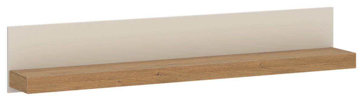 Zidna Polica Naxxar - kašmir/boje hrasta, Trend, drvni materijal (154,1/28/24,8cm) - Modern Living