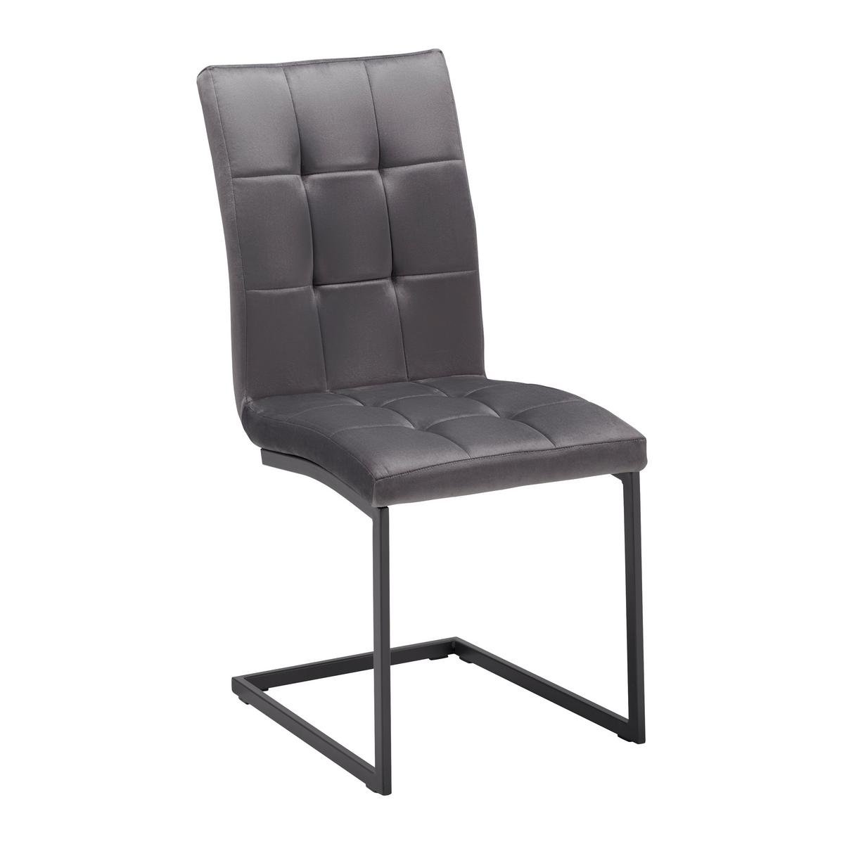 Schwingstuhl-Set dunkelgrau, "Mela" - Dunkelgrau/Schwarz, MODERN, Textil/Metall (44/95/60cm) - Bessagi Home