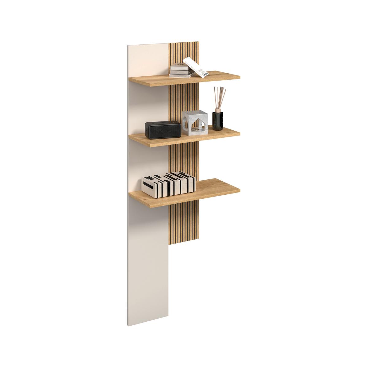 Panou de perete KING - cașmir/culoare lemn stejar, Modern, material pe bază de lemn (55/150/26,6cm) - Modern Living