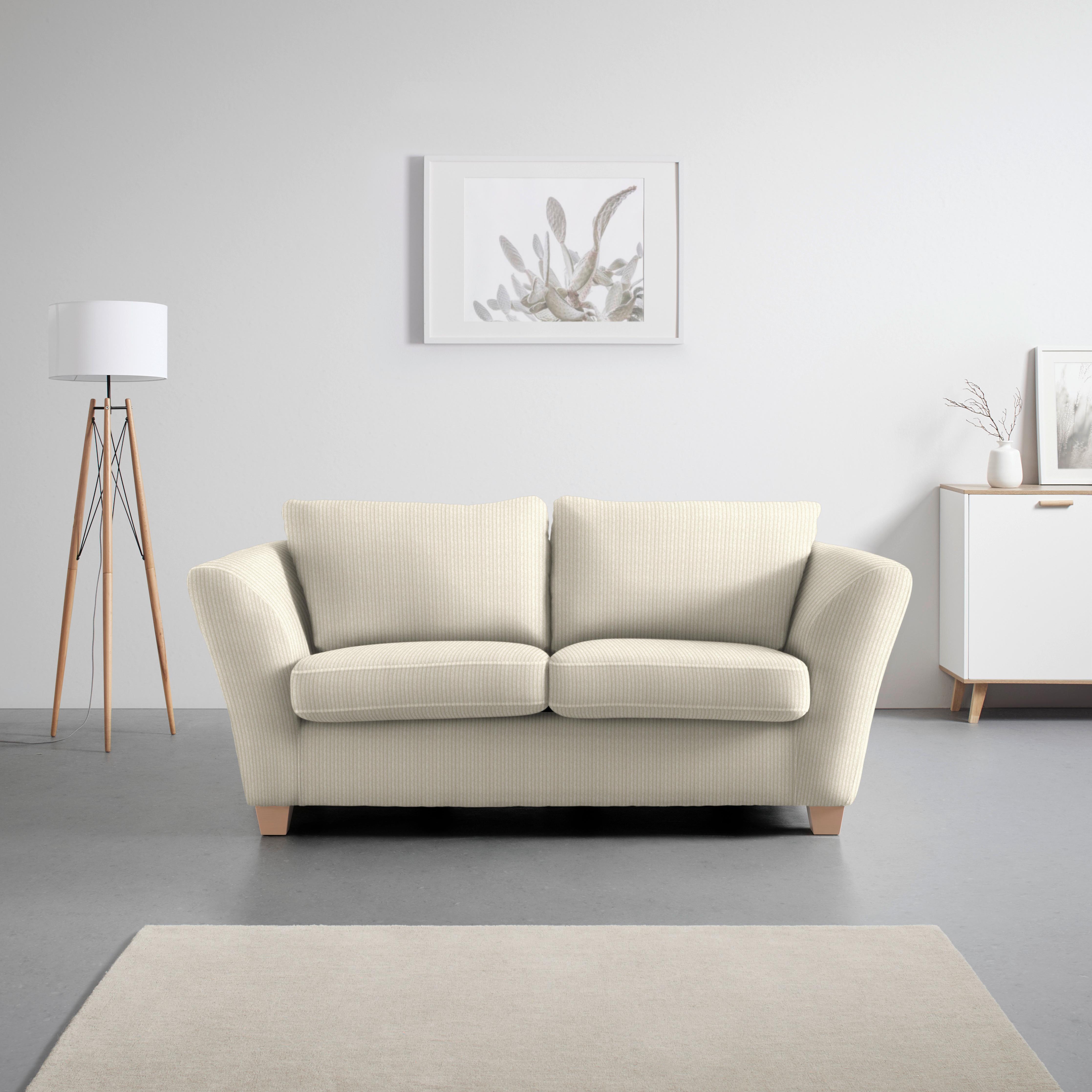 2-Sitzer-Sofa Devado Beige Cord - Beige/Naturfarben, Holz/Textil (190/70-85/95cm) - Mömax