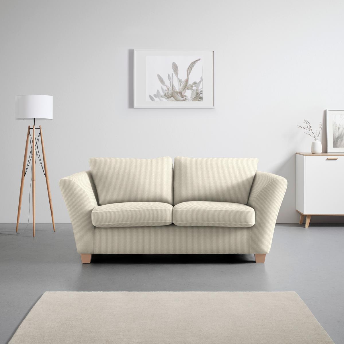 2-Sitzer-Sofa Devado Beige Cord - Beige/Naturfarben, Holz/Textil (190/70-85/95cm) - Mömax