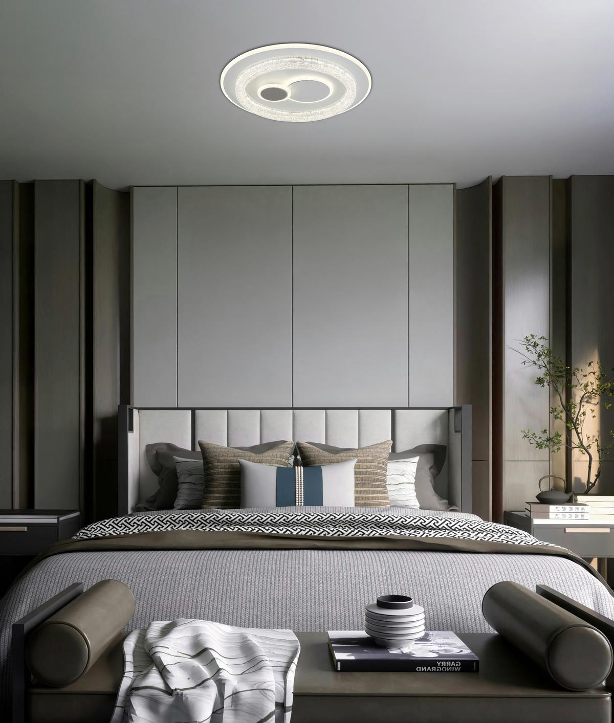 LED-DECKENLEUCHTE 41005  KRISWALL - Klar/Weiss, Basics, Kunststoff/Metall (49,5/6cm) - Globo