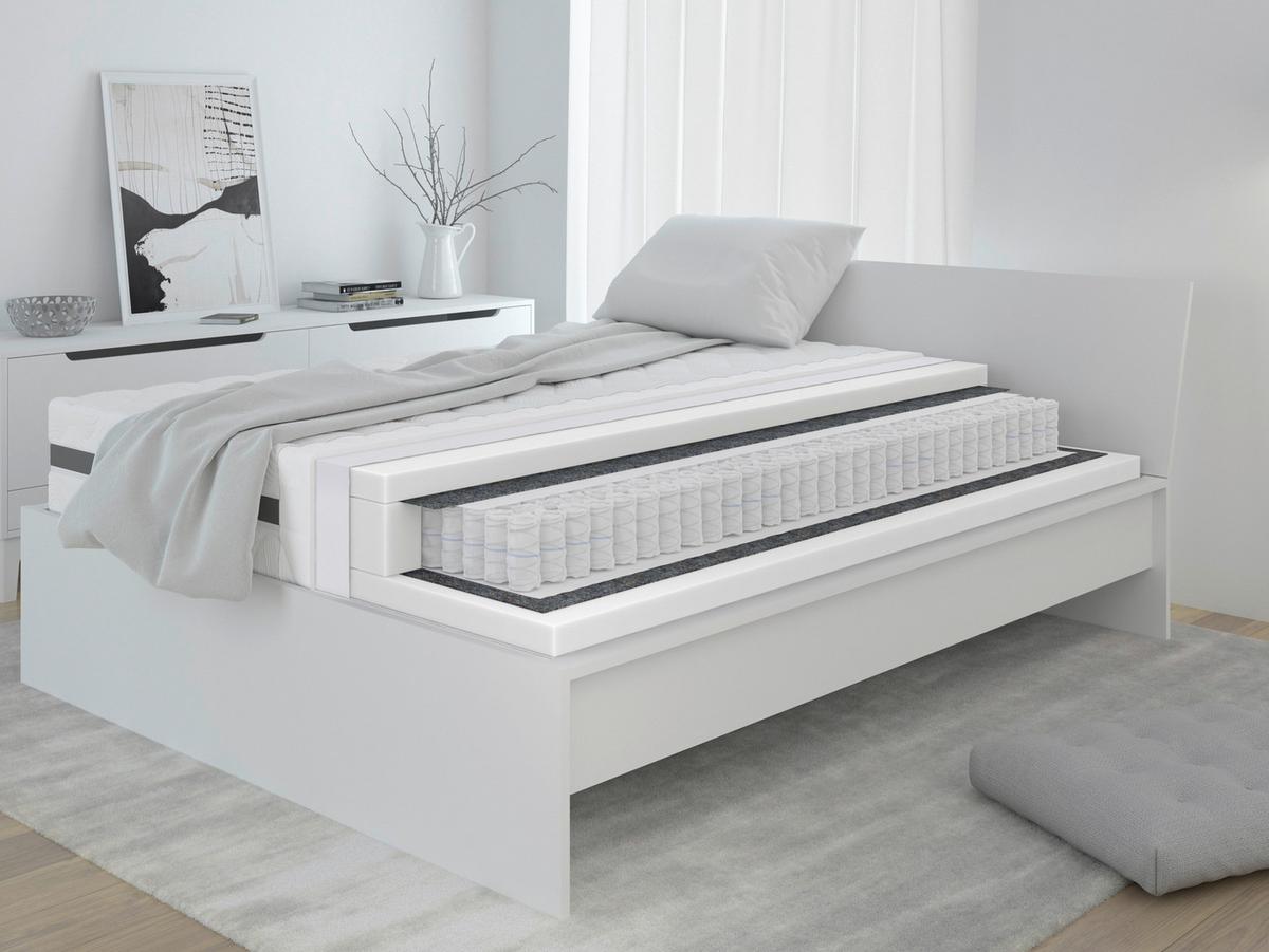 Ležišče Premium Lux Seven Plus, 90x200 Cm - bela, Moderno (90/200cm) - Premium Living