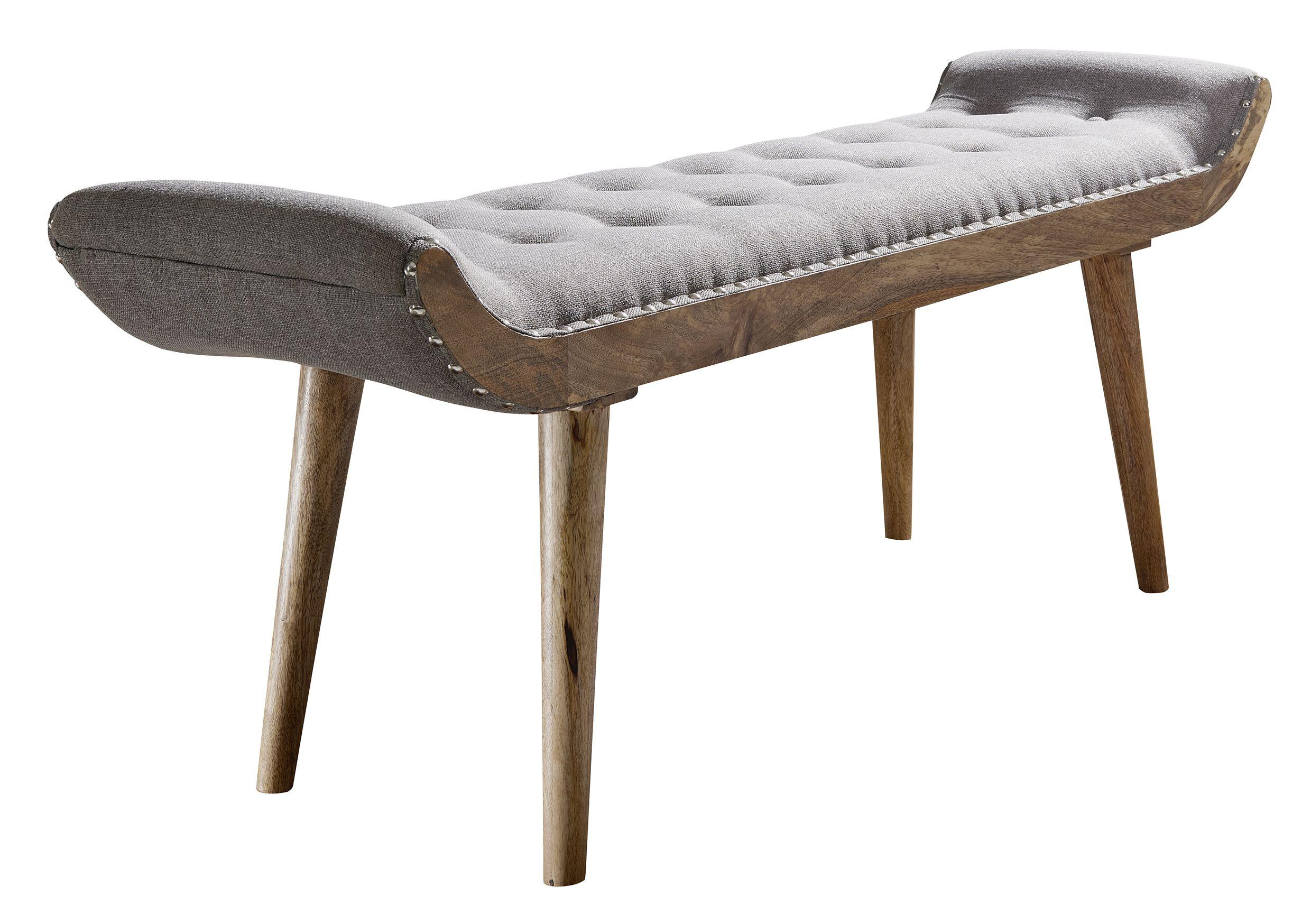 Klop Brez Naslona Sitzbank - siva/rjava, Moderno, tekstil/les (128/51/38cm) - MID.YOU
