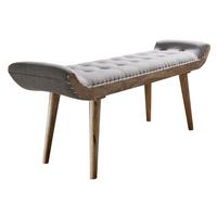 Klop Brez Naslona Sitzbank - siva/rjava, Moderno, tekstil/les (128/51/38cm) - MID.YOU