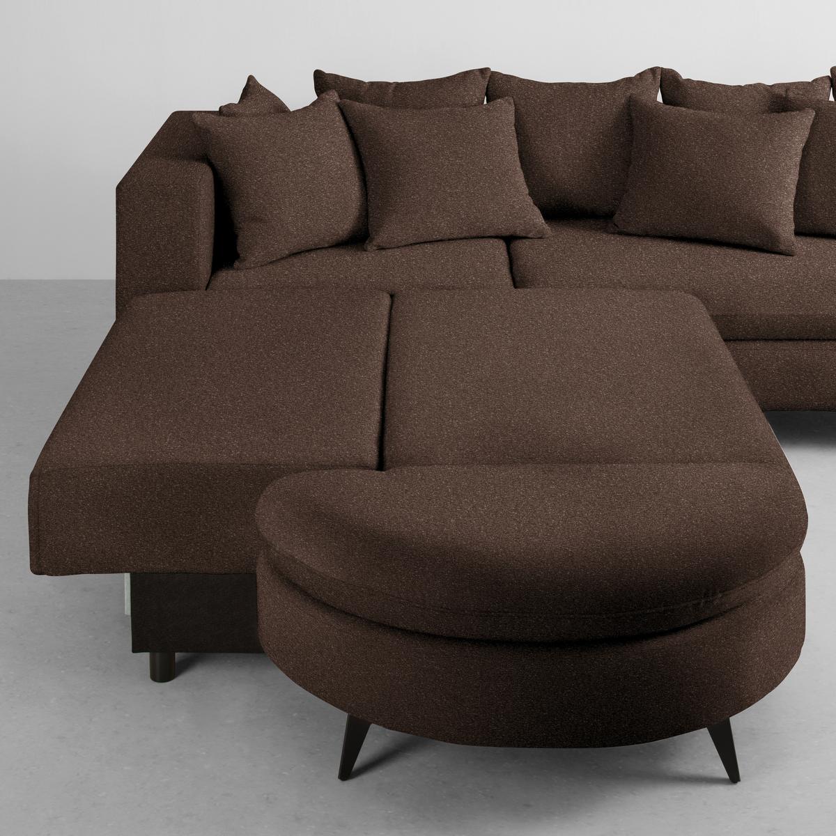 Ecksofa Axel Braun - Schwarz/Braun, MODERN, Textil/Metall (250/87/291cm) - Mömax