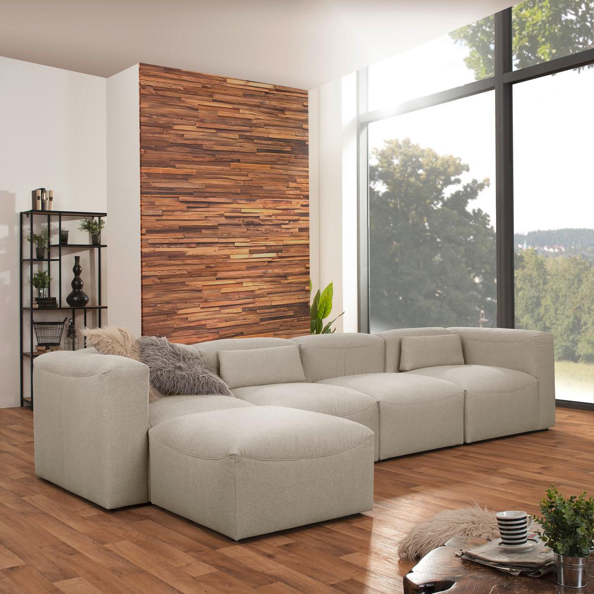 Ecksofa Lena LENA - Creme, Design, Kunststoff/Textil (175/350cm) - Max Winzer