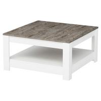 Klubska Miza Athena - bela/temni hrast, Design, leseni material (89/89/45cm) - Livetastic