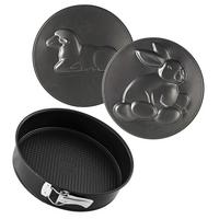 Backformenset Zenker in Schwarz Ø ca. 26cm - Schwarz, Metall (26/6,5cm) - Zenker