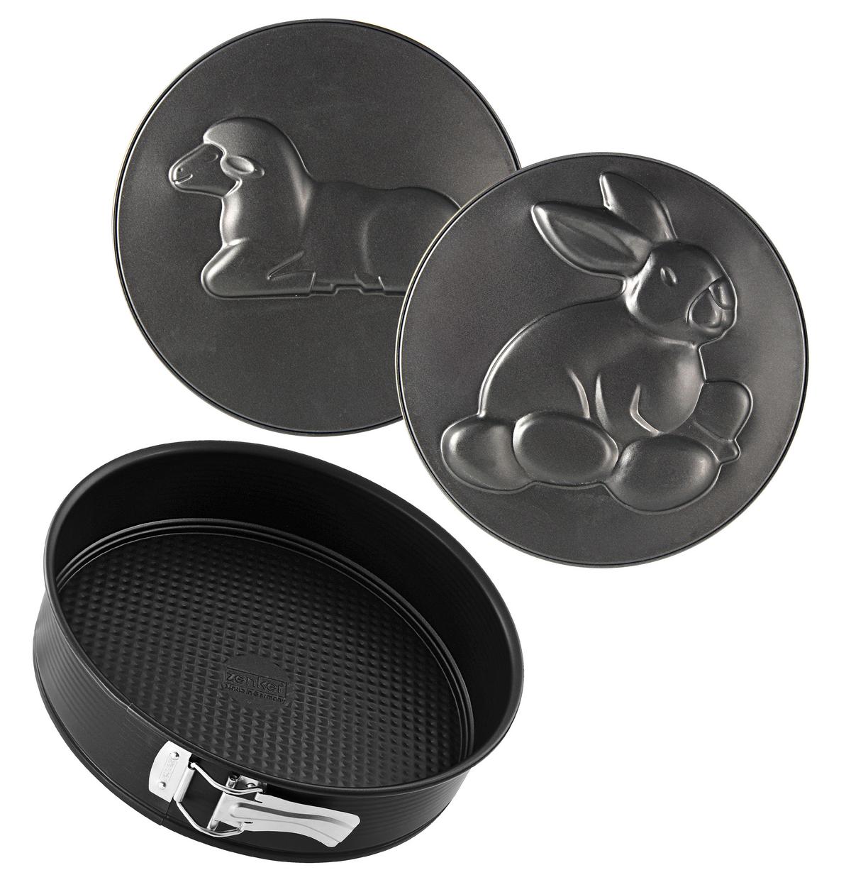 Backformenset Zenker in Schwarz Ø ca. 26cm - Schwarz, Metall (26/6,5cm) - Zenker