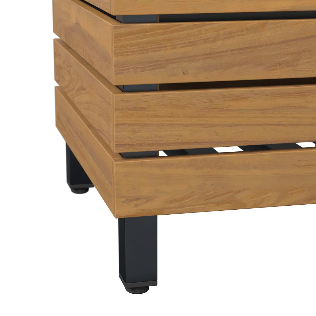 Hochbeet Marlo Echttholz massiv ca. 35x41x35 cm - Schwarz/Akaziefarben, MODERN, Holz/Kunststoff (35/41/35cm) - Bessagi Garden