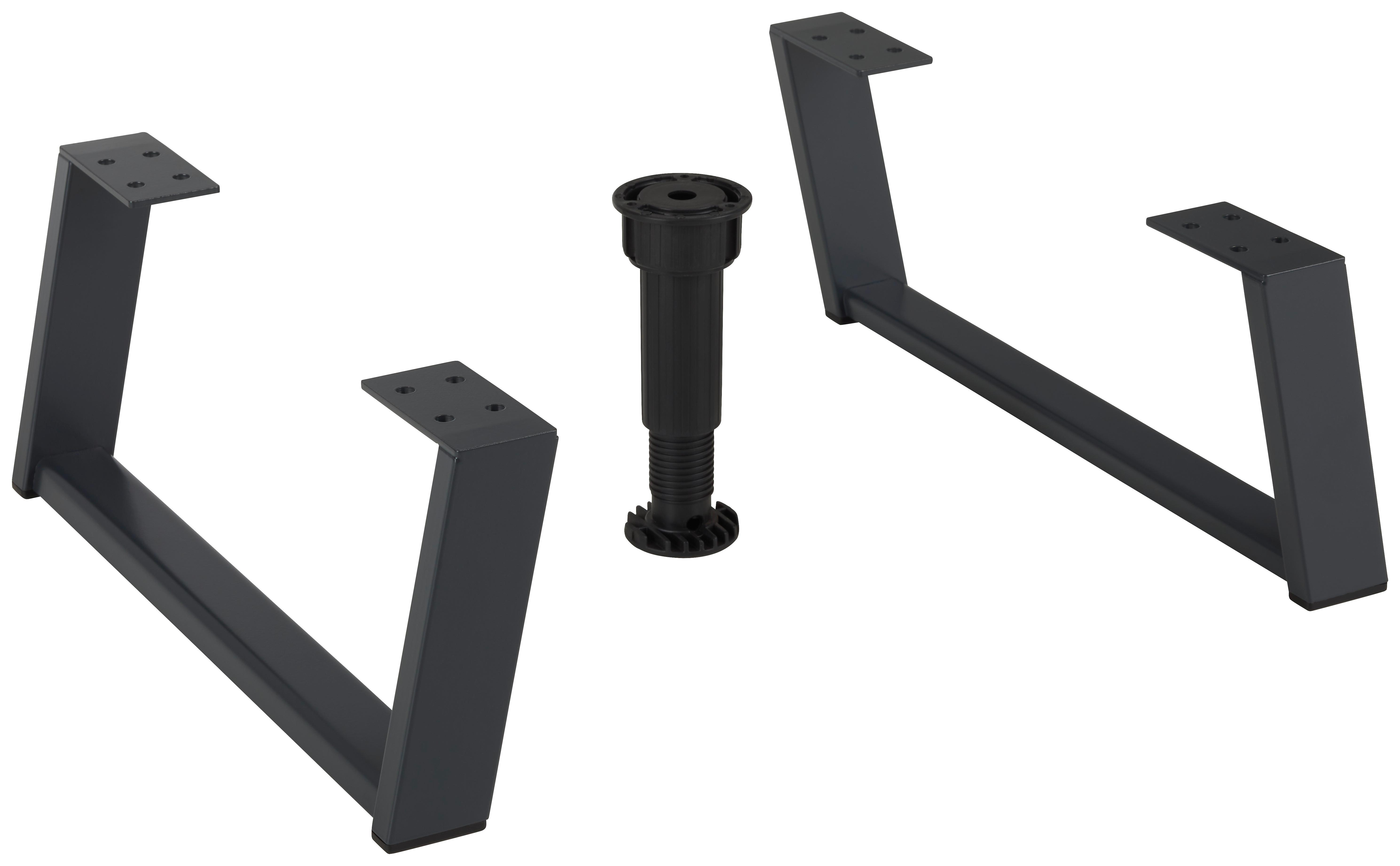 Fußset Max Box Max Box aus Aluminium, 2er Set - Anthrazit, MODERN, Metall (4/15/39cm) - Premium Living