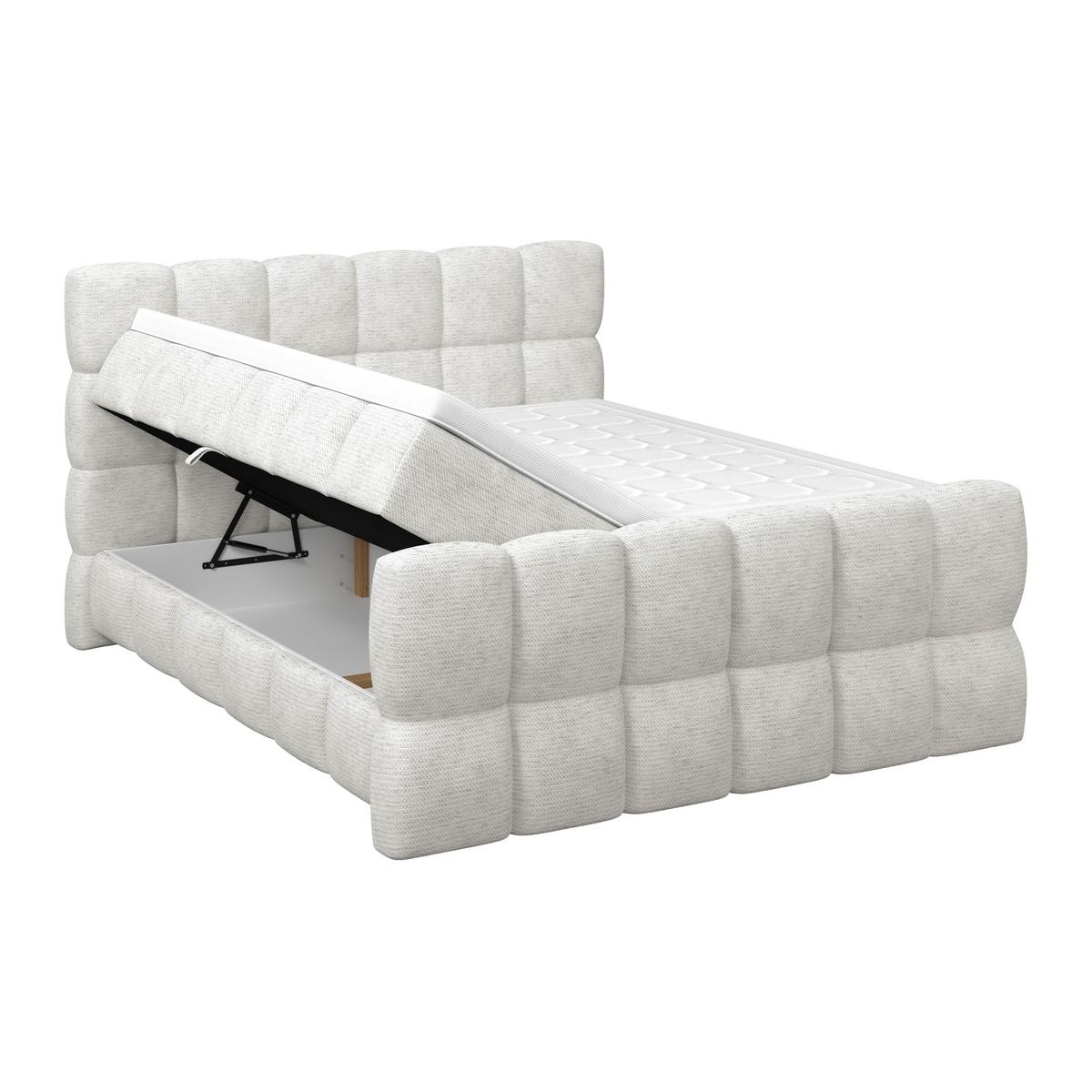 Postelja Boxspring Brisbane, Krem Barva, 160x220 - krem barve, Trend, kovina/umetna masa (160/220cm) - Premium Living