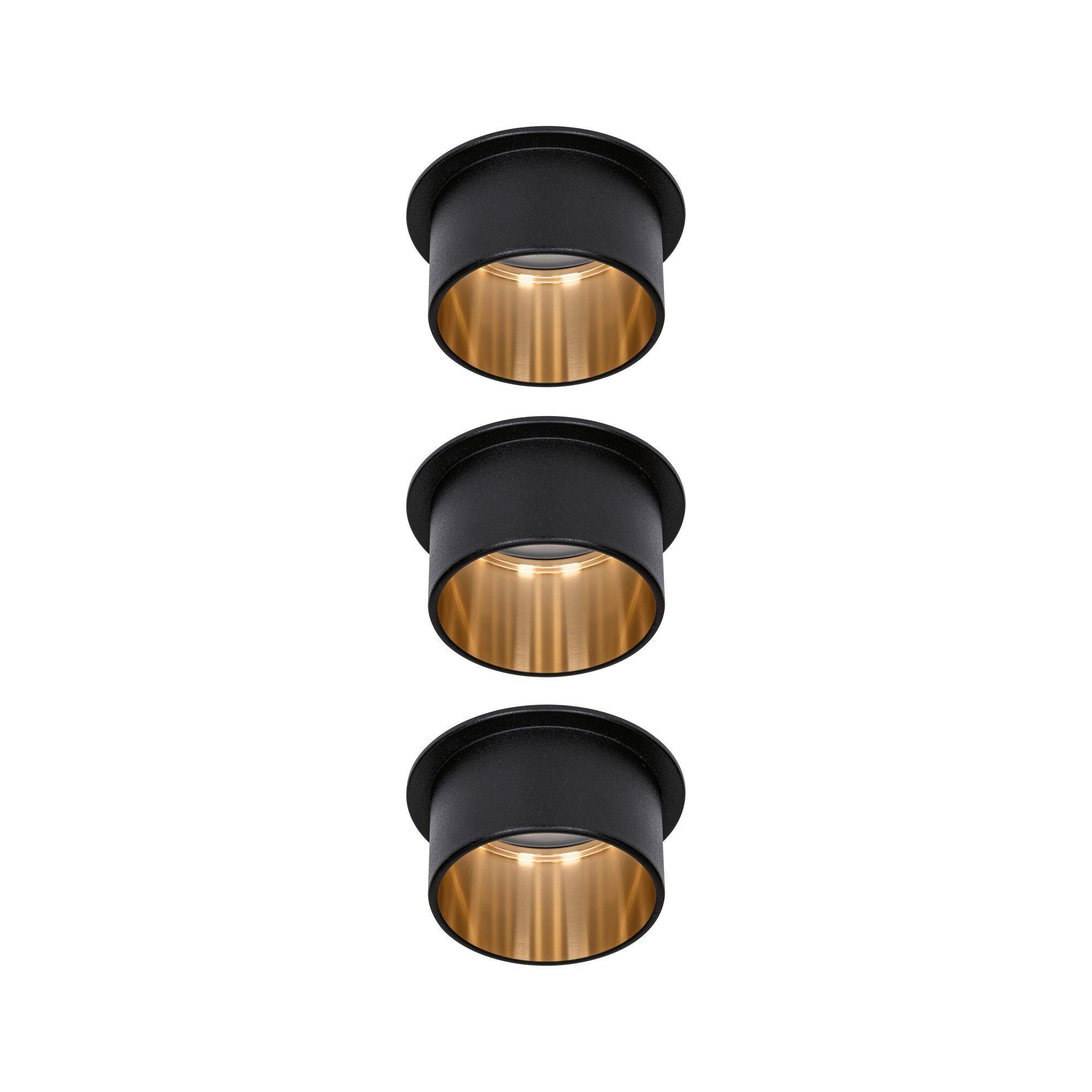 Deckenleuchte Coin Gil in Schwarz/Goldfarben max. 6 W - Goldfarben/Schwarz, Basics, Metall (6,8cm) - Paulmann