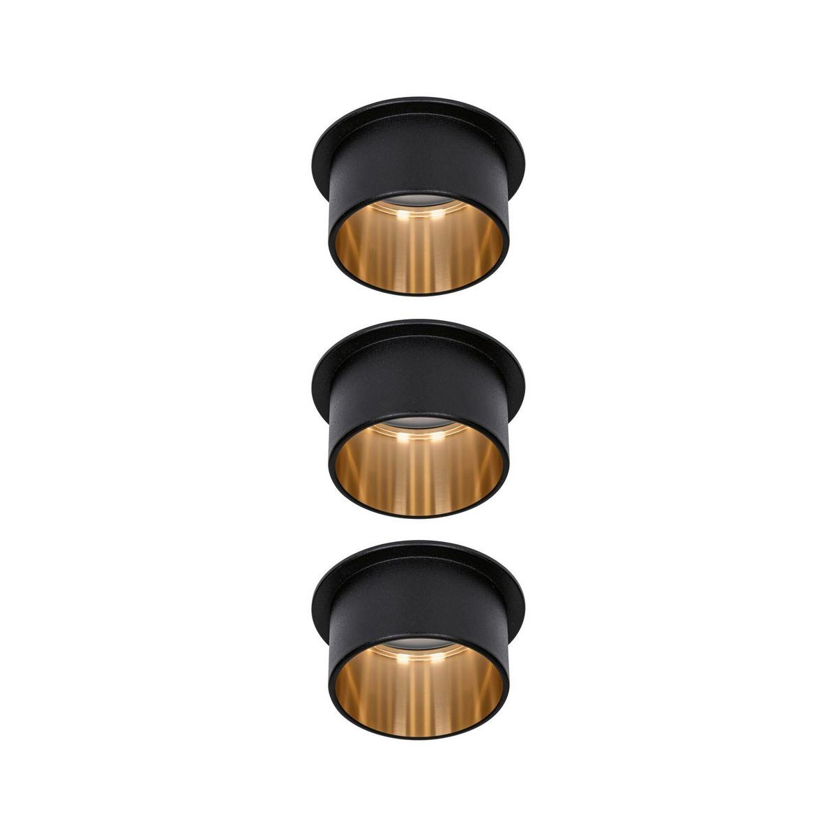 Deckenleuchte Coin Gil in Schwarz/Goldfarben max. 6 W - Goldfarben/Schwarz, Basics, Metall (6,8cm) - Paulmann