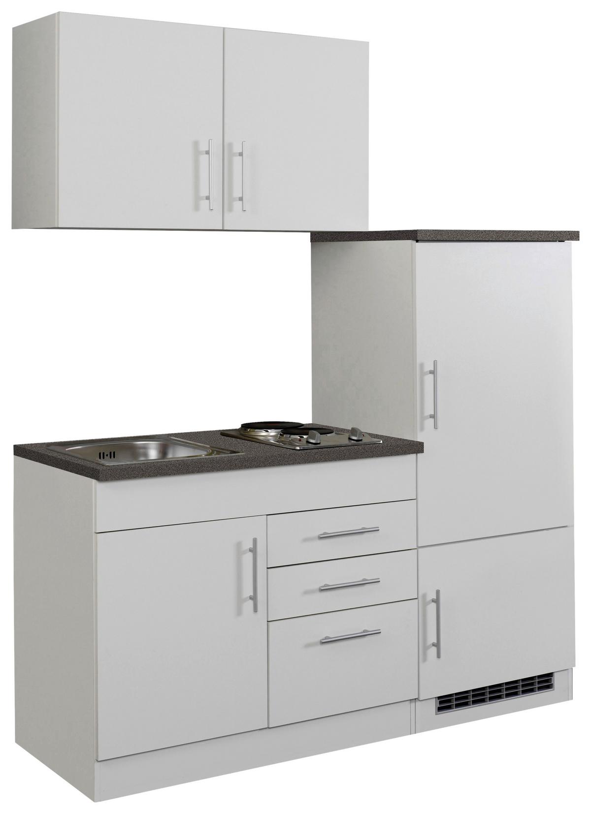 Küchenblock Toronto I m. Geräten Weiß - Chromfarben/Graphitfarben, MODERN, Holzwerkstoff/Metall (160cm) - Held