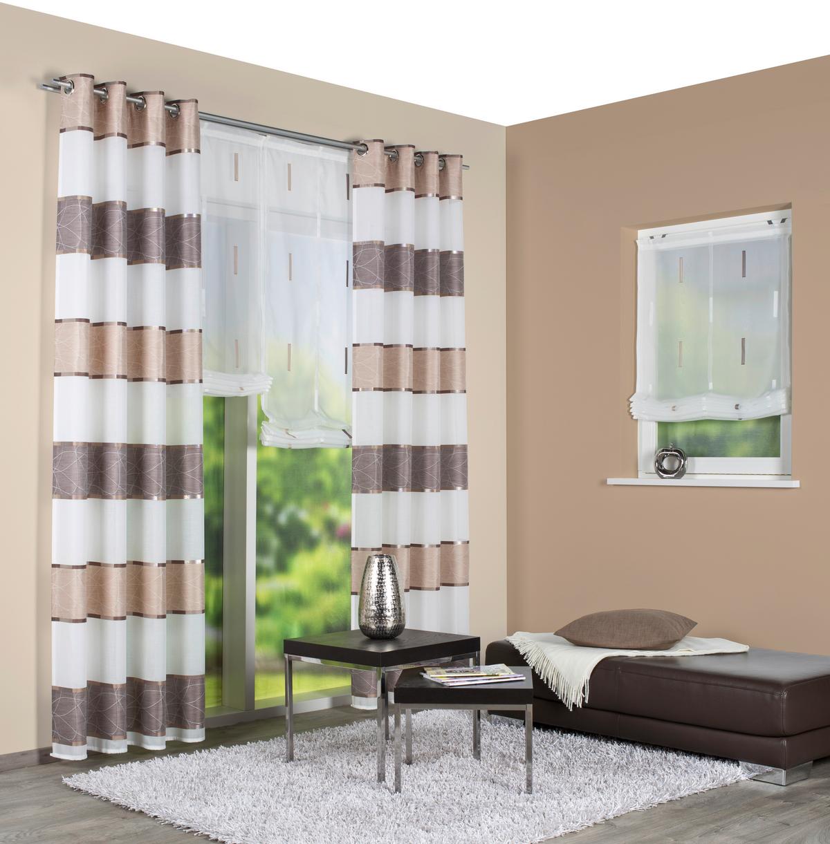 Ösenvorhang Walter Cappuccino ca. 140x175cm - Cappuccino, Design, Textil (140/175cm) - Schmidt W. Gmbh