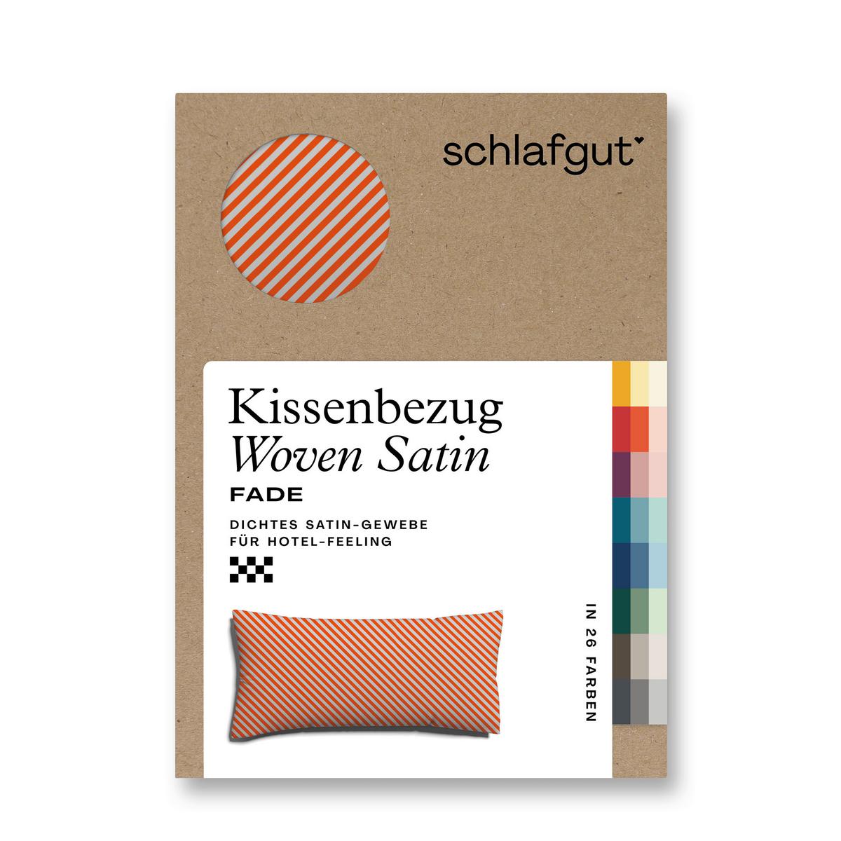 Kopfpolsterbezug Woven Satin Rot/Hellgrau ca. 40x80cm - Rot/Hellgrau, Basics, Textil (40/80cm) - Schlafgut