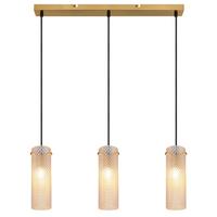 HÄNGELEUCHTE 15775-3H  KAROLO - Goldfarben/Schwarz, Konventionell, Glas/Textil (65/8/120cm) - Globo