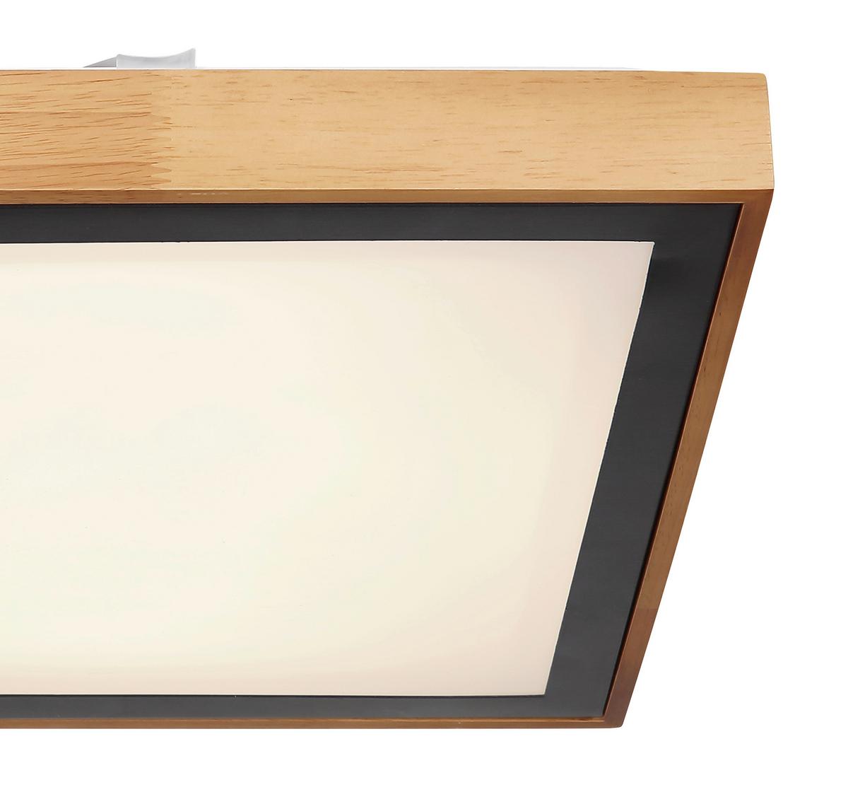 Stropna Led-svetilka Bruno, S Sijalko - črna/bela, Natur, kovina/umetna masa (39/39/9cm) - Globo