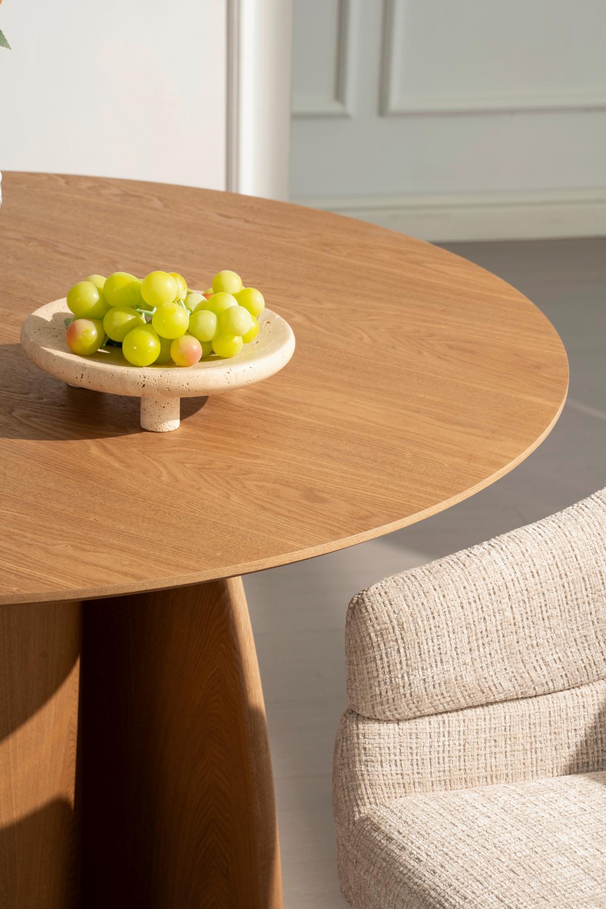 Jedilna Miza Atlas, Barva Hrasta, Ø 120 - barve hrasta, Moderno, leseni material/les (120/75cm) - Livetastic