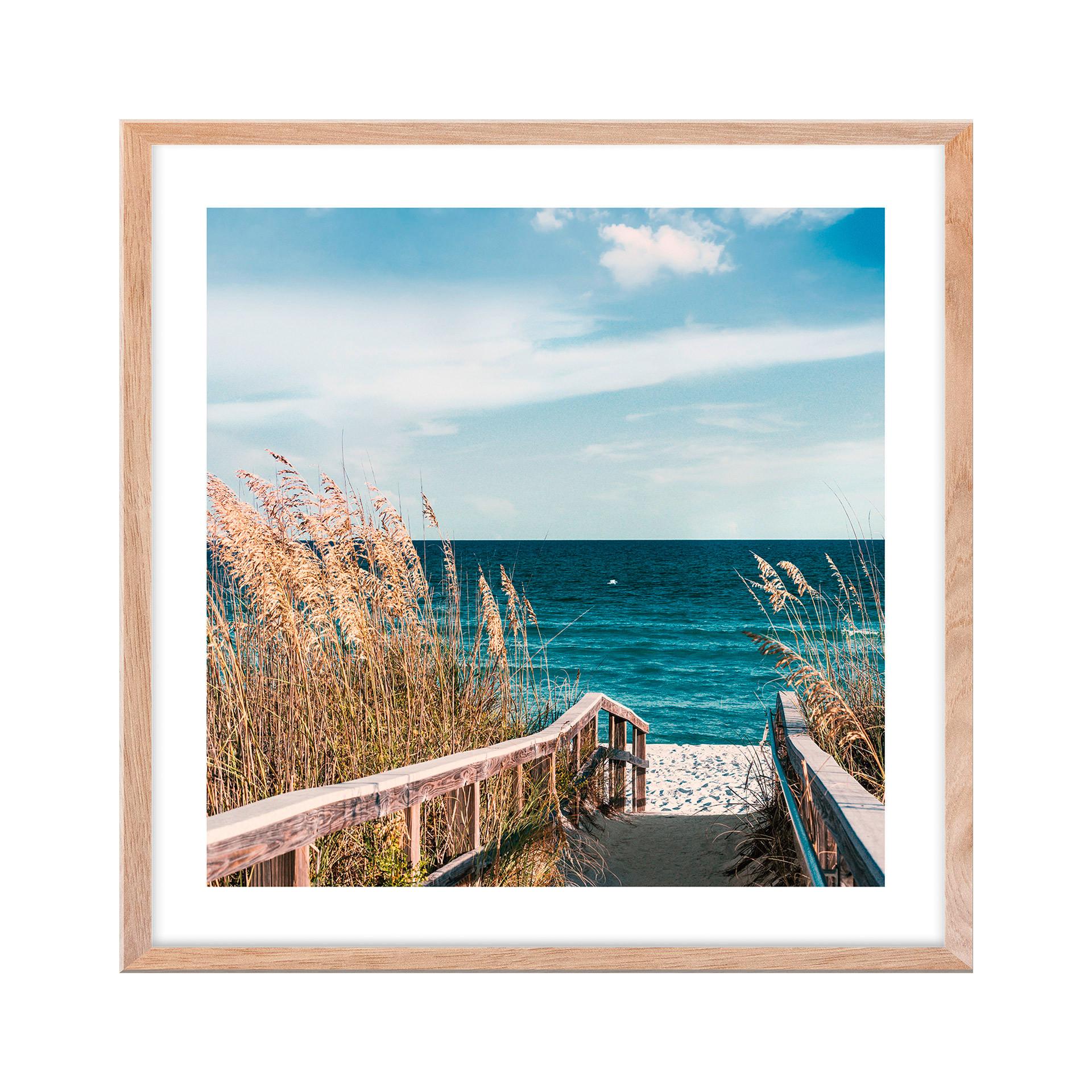 Bild Vous II in Blau/Weiss/Beige ca.30x30cm - Blau/Weiss, Papier/Holzwerkstoff (30/30cm) - Modern Living
