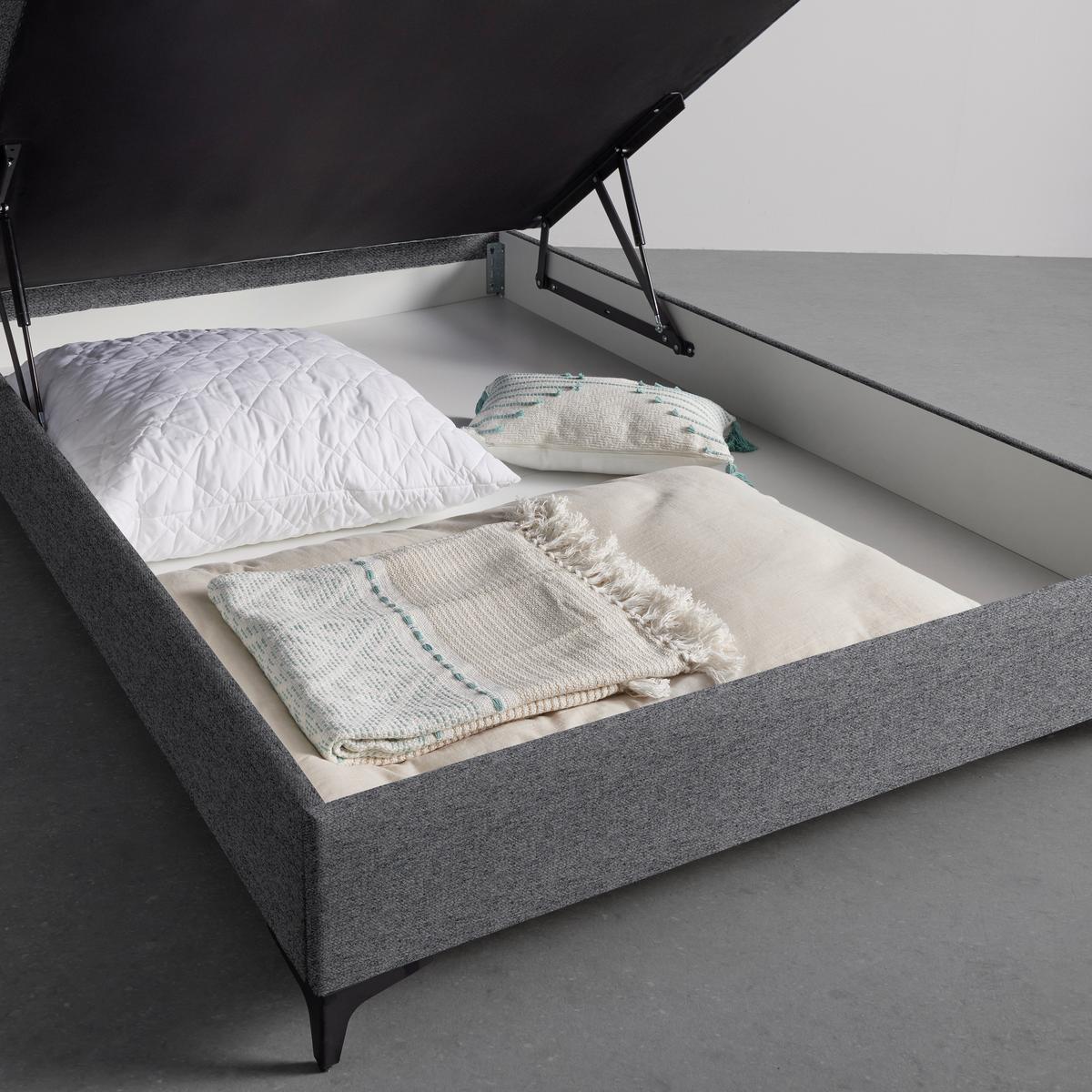 Boxbett Jerry in Grau ca. 120x200cm - Schwarz/Grau, KONVENTIONELL, Textil (120/200cm) - Mömax