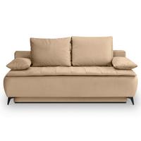 Schlafsofa Sendi Beigebraun - Beigebraun/Schwarz, Basics, Holz/Textil (210/103/90cm) - MID.YOU