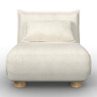 Schlafsessel Bella Weiß Bouclé - Weiß/Naturfarben, MODERN, Holz/Textil (85/76/84cm) - Bessagi Home