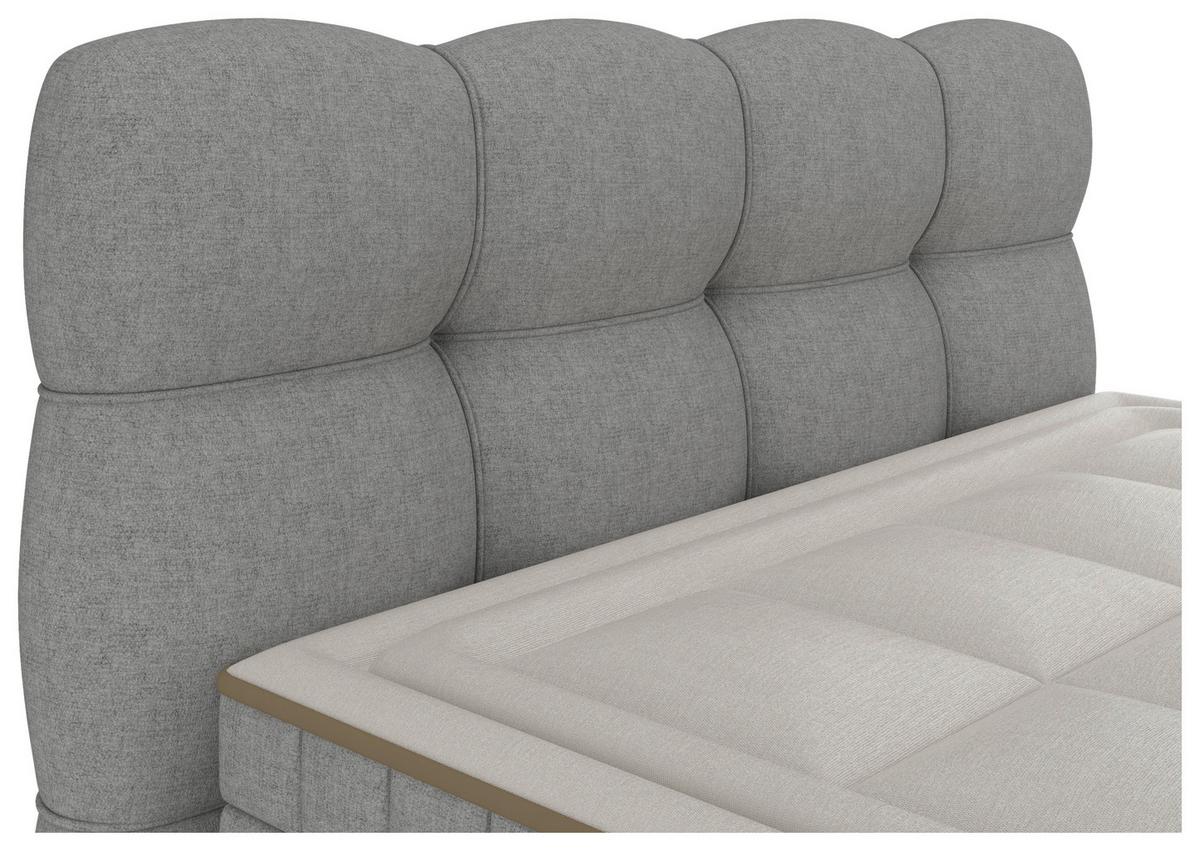 Boxspringbett Bianco Anthrazit ca. 180x200cm - Grau, KONVENTIONELL, Holz/Holzwerkstoff (180/200cm) - Premium Living