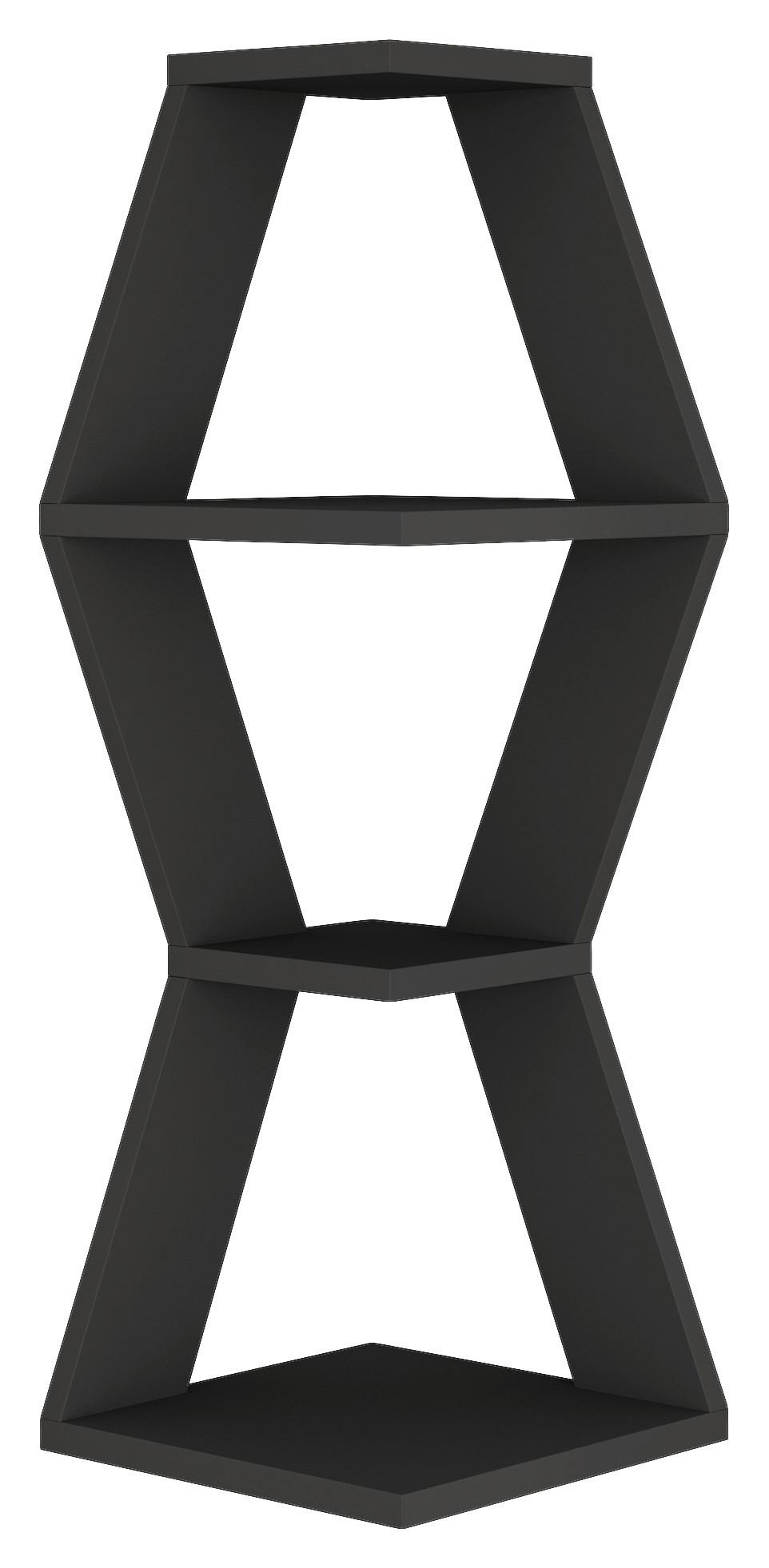 Stenska Polica Sablor - antracit, Design, leseni material (30/86/30cm) - Livetastic