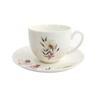 Kaffeetasse mit Untertasse Amelie aus Keramik ca. 220ml - Multicolor, ROMANTIK / LANDHAUS, Keramik (220ml) - Mömax