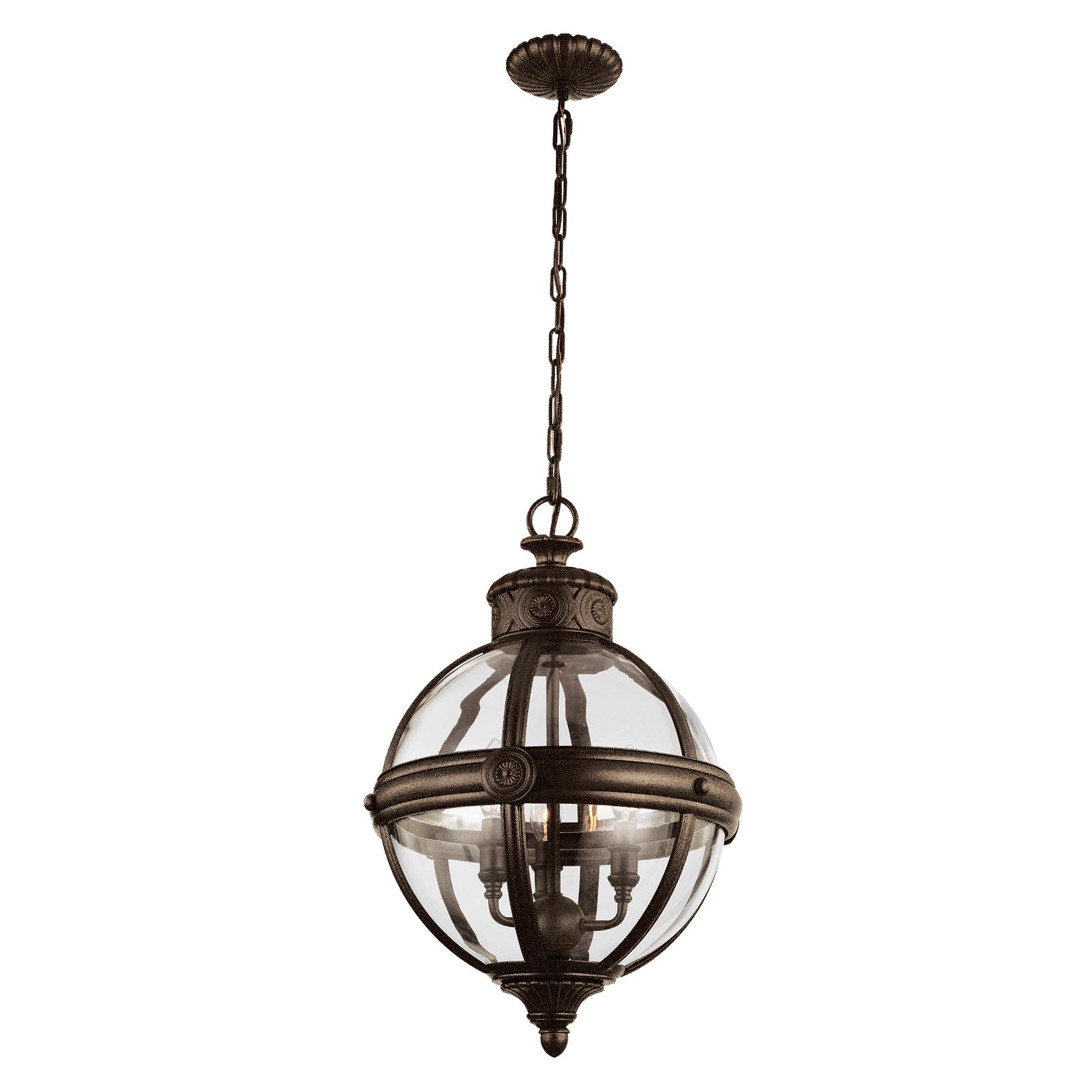 Csillár Fe-Adams-3p-Brz - bronzszínű, Natur, üveg/fém (37.1/71.1cm) - Elstead Lighting