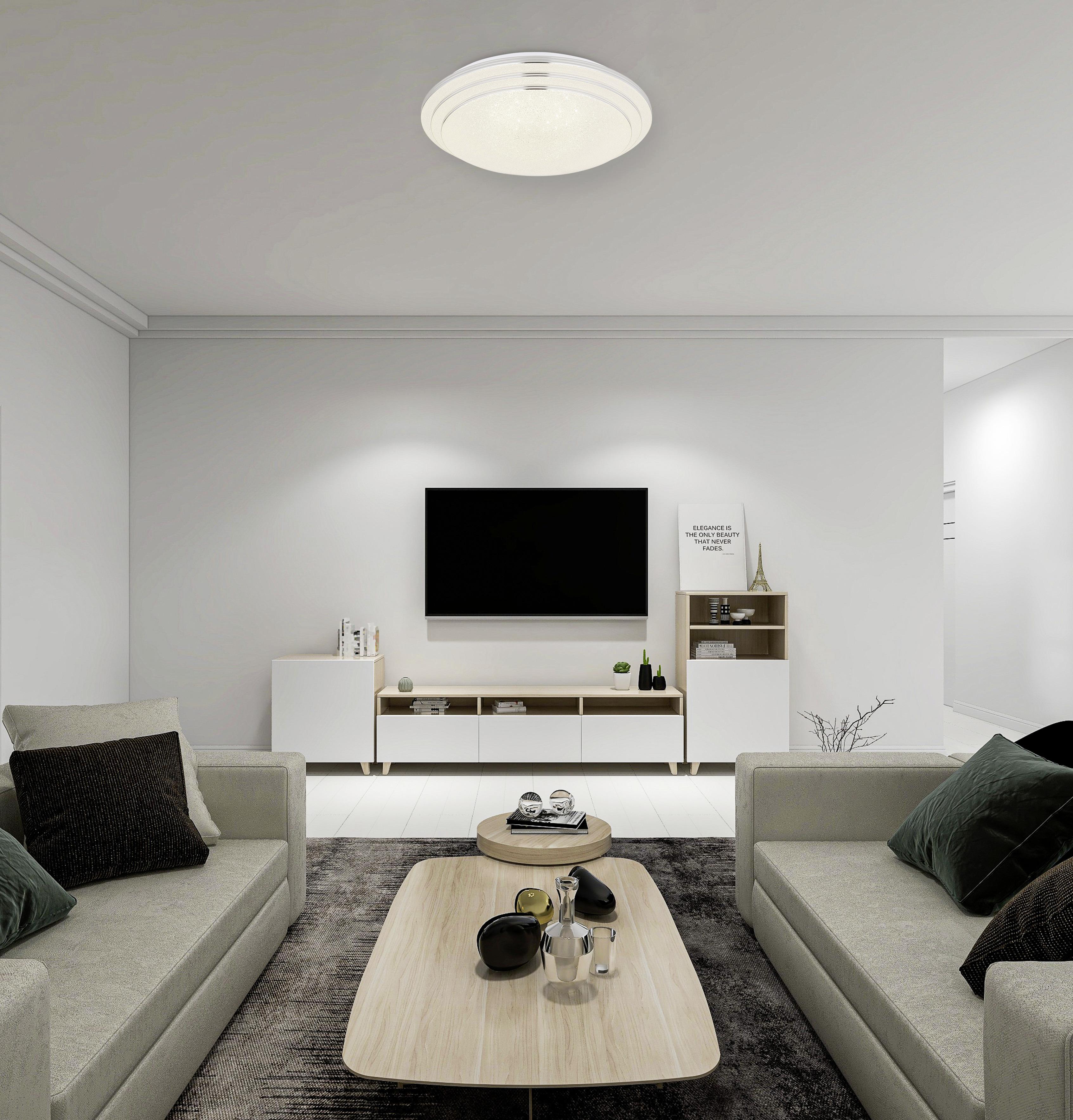 LED-DECKENLEUCHTE ALEY - Weiss/Opal, Basics, Kunststoff/Metall (40/9,5cm) - Globo