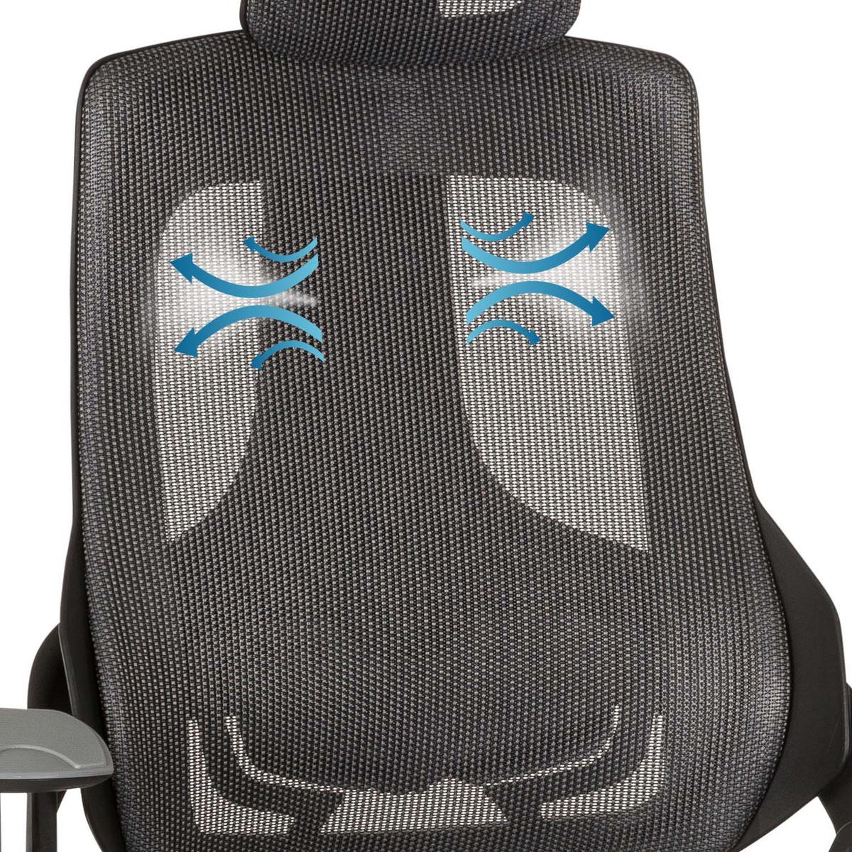 Pisarniški Stol Spektre Black, Siva - siva/črna, Moderno, kovina/umetna masa (67/116/54cm) - MID.YOU