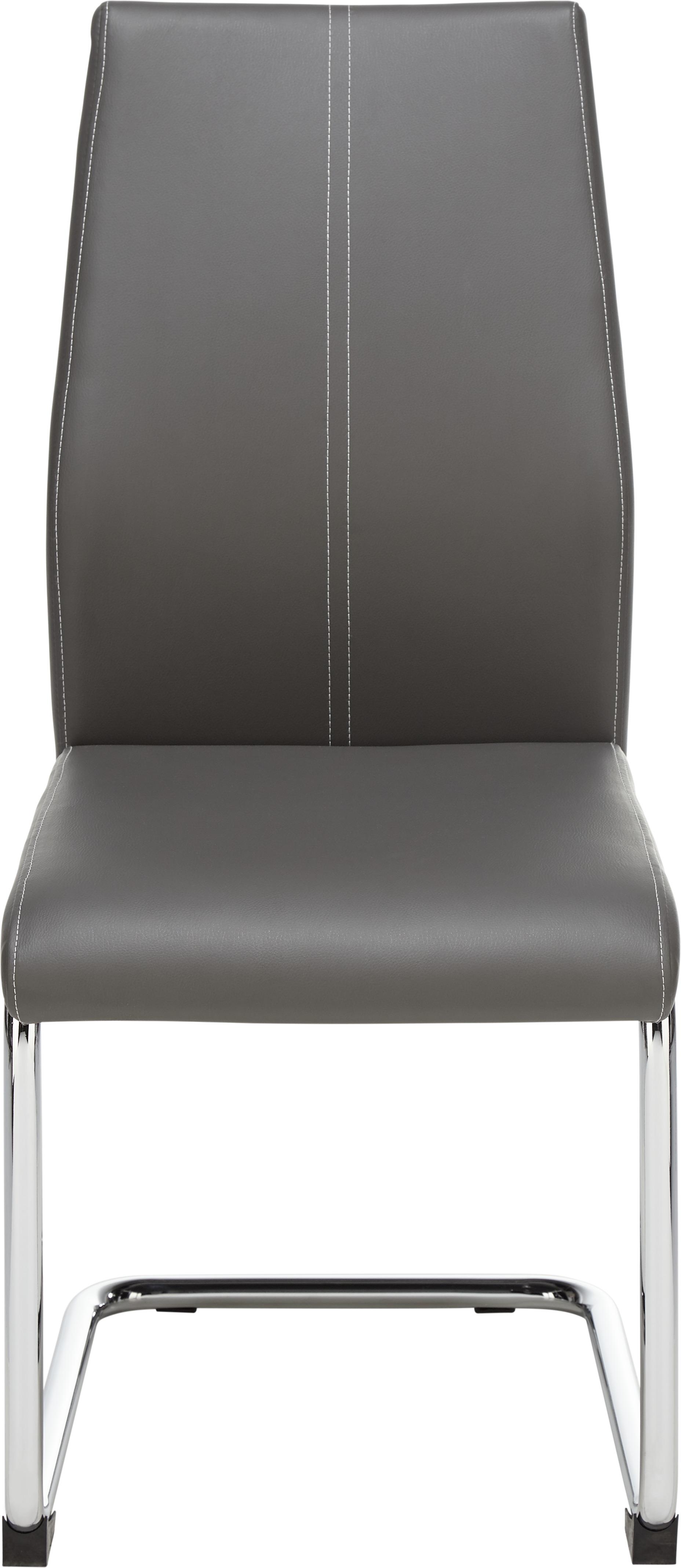 Scaun cantilever ENI -BASED- - alb/culoare crom, metal/textil (44/96/57cm) - Based